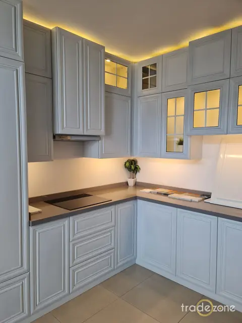 Tradezone lit kitchen cabinetry